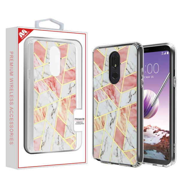 MyBat Fusion Protector Cover for LG Stylo 5 - Electroplated Pink Marbling