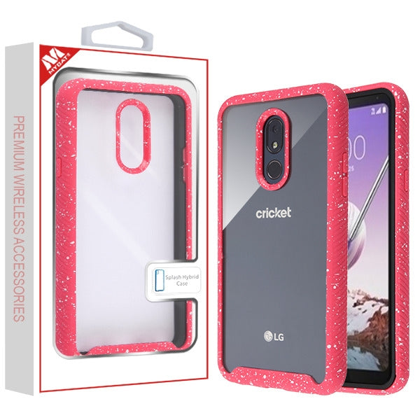 MyBat Splash Hybrid Case for LG Stylo 5 - Highly Transparent Clear / Red