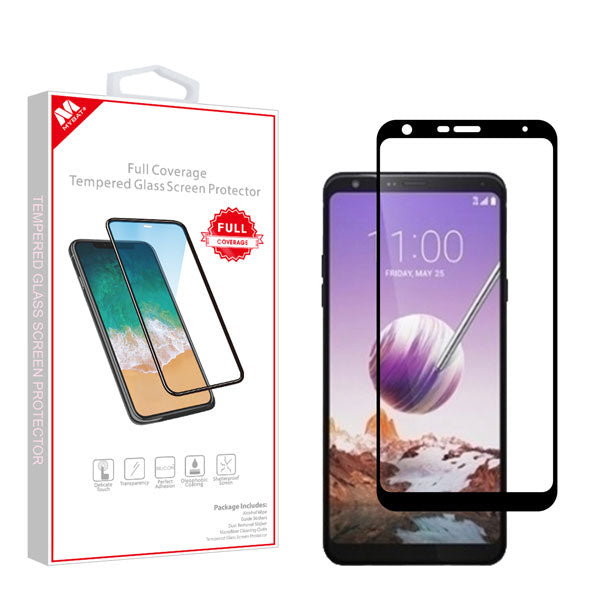 MyBat Full Coverage Tempered Glass Screen Protector for LG Stylo 5 - Black