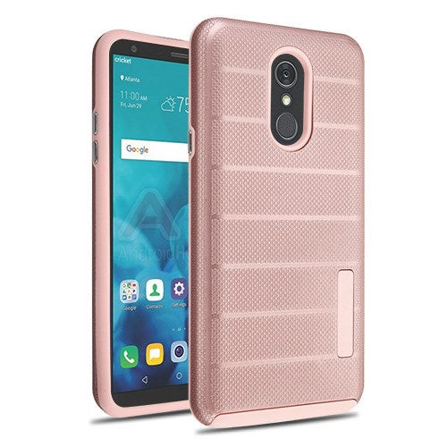 MyBat Fusion Protector Cover for LG Stylo 4 / Stylo 4 Plus - Rose Gold Dots Textured / Rose Gold