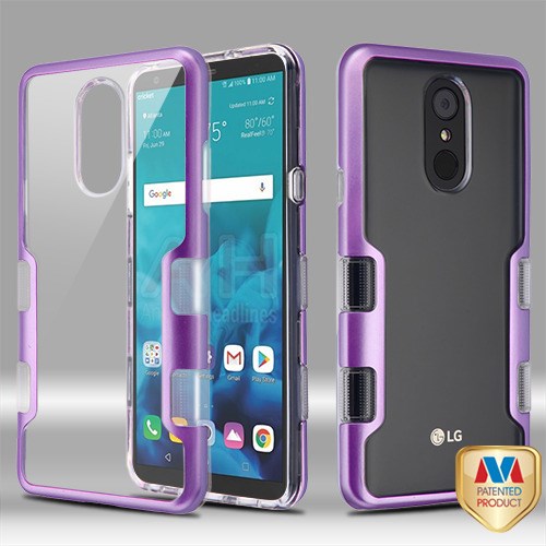 MyBat TUFF Panoview Hybrid Protector Cover for LG Stylo 4 / Stylo 4 Plus - Metallic Purple / Transparent Clear