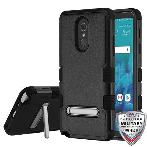 MyBat TUFF Series Case (with Magnetic Metal Stand) for LG Stylo 4 / Stylo 4 Plus - Natural Black / Black