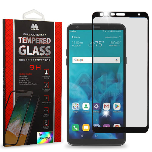 MyBat Full Coverage Tempered Glass Screen Protector for LG Stylo 4 / Stylo 4 Plus - Black