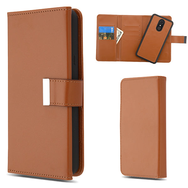 MyBat Detachable Magnetic 2 - in - 1 MyJacket Wallet (PC Case + Leather Folio) for LG Stylo 4 / Stylo 4 Plus - Brown