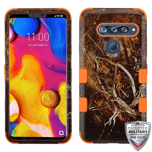 MyBat TUFF Series Case for LG V40 ThinQ - Yellow / Black Vine / Orange