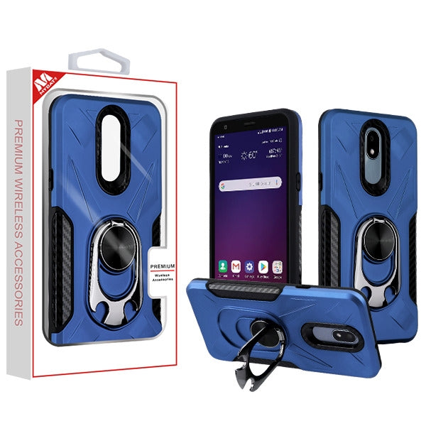 MyBat Hybrid Protector Cover (with Ring Holder Kickstand Bottle) for LG Tribute Royal/Prime 2 / Aristo 4 Plus - Ink Blue / Black