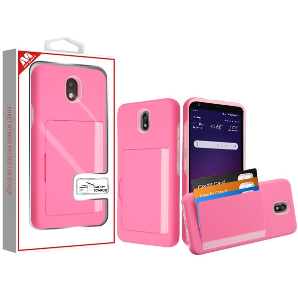 MyBat Poket Hybrid Protector Cover (with Back Film) for LG X320 (Escape Plus)/Tribute Royal / K30 2019 - Pink / Soft Pink