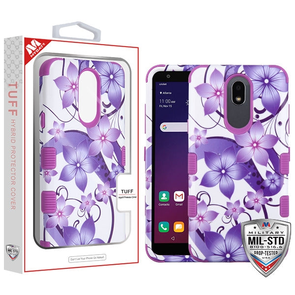 MyBat TUFF Series Case for LG X320 (Escape Plus)/Tribute Royal / Prime 2 - Purple Hibiscus