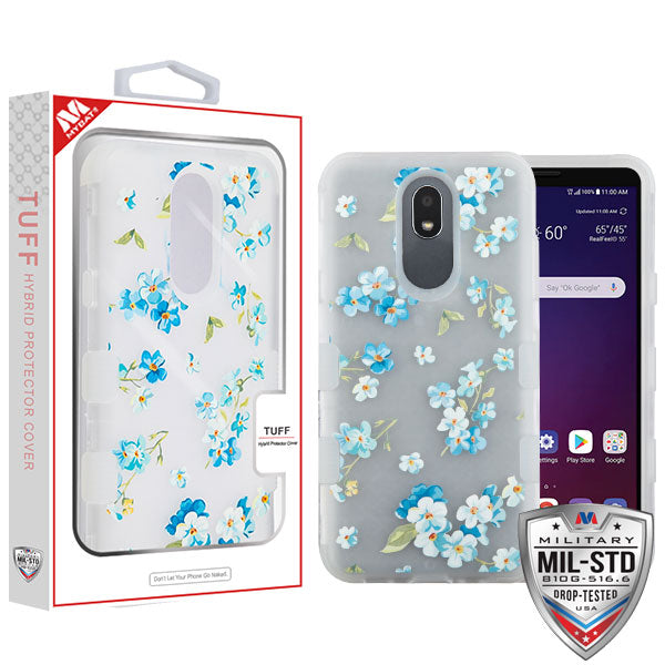 MyBat TUFF Series Case for LG X320 (Escape Plus)/Tribute Royal / Prime 2 - Semi Transparent White Frosted Aqua Myositis / Transparent White