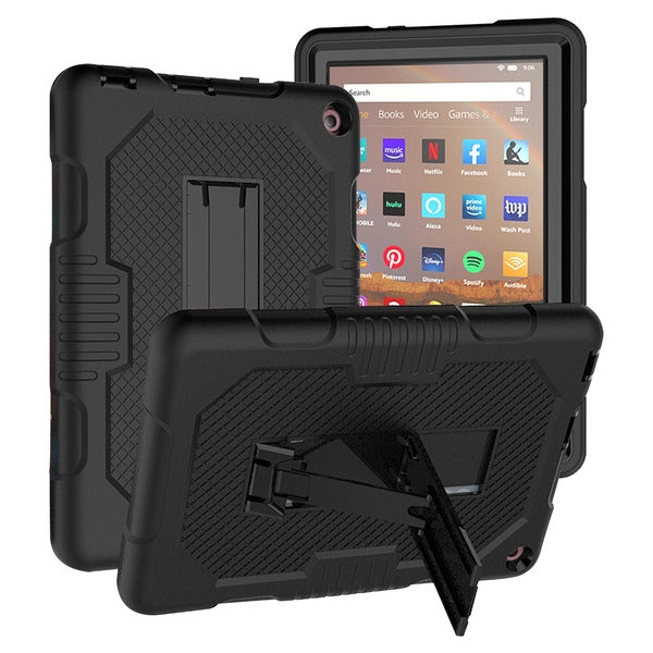 MyBat Symbiosis Stand Protector Cover for Amazon Fire HD 8 (2020)/Fire HD 8 Plus (2020) - Black / Black