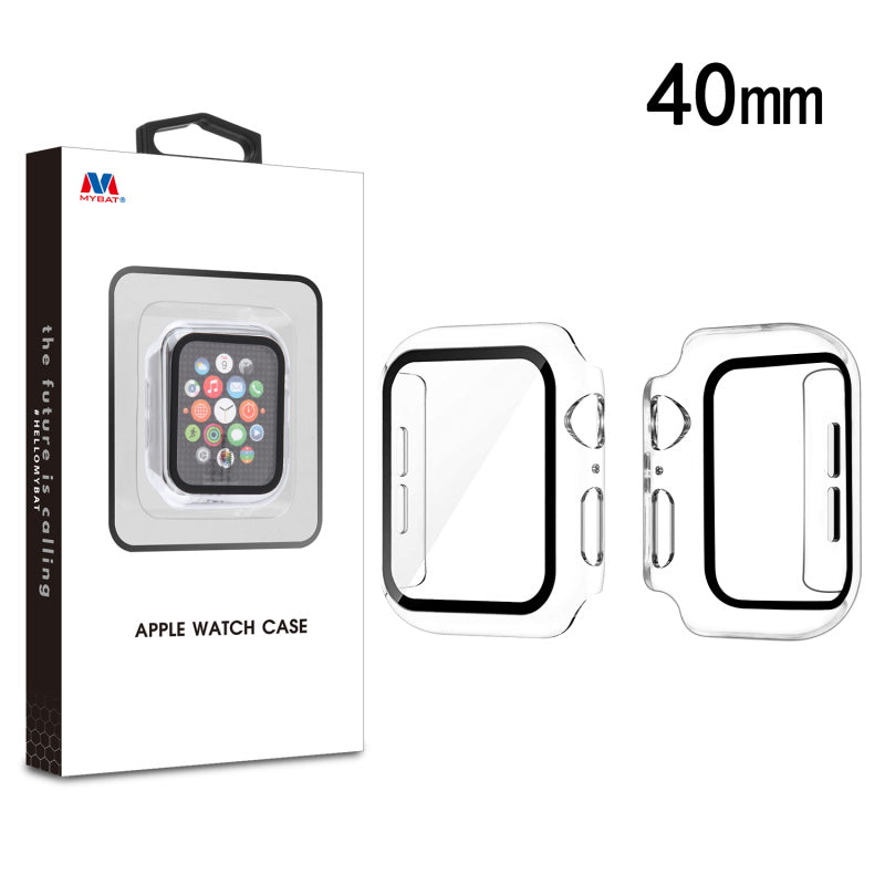 MyBat Fusion Protector Case (with Tempered Glass Screen Protector) for Apple Watch Series 4 40mm/Watch SE 40mm / Watch Series 6 40mm - Transparent Clear