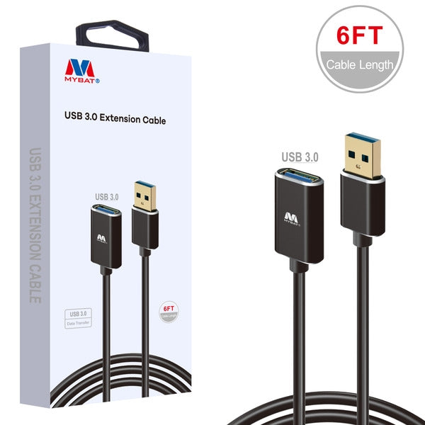 MyBat USB 3.0 Extension Cable 6FT (USB Male to USB Female) - Black