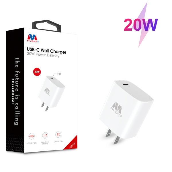 MyBat USB-C Wall Charger (20w Power Delivery) - White