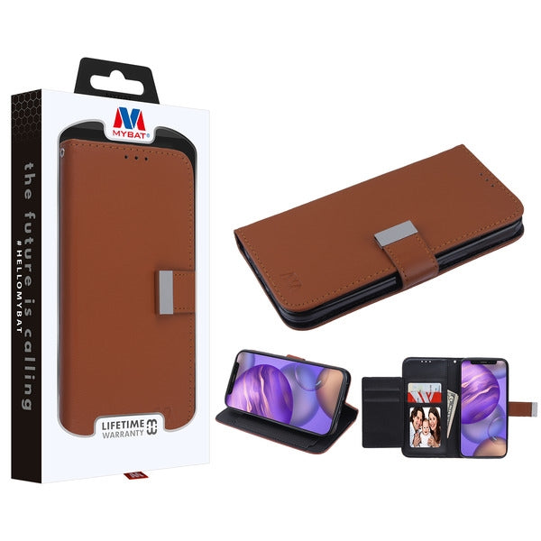 MyBat MyJacket Wallet Xtra Series for Apple iPhone 12 mini (5.4) - Brown / Black