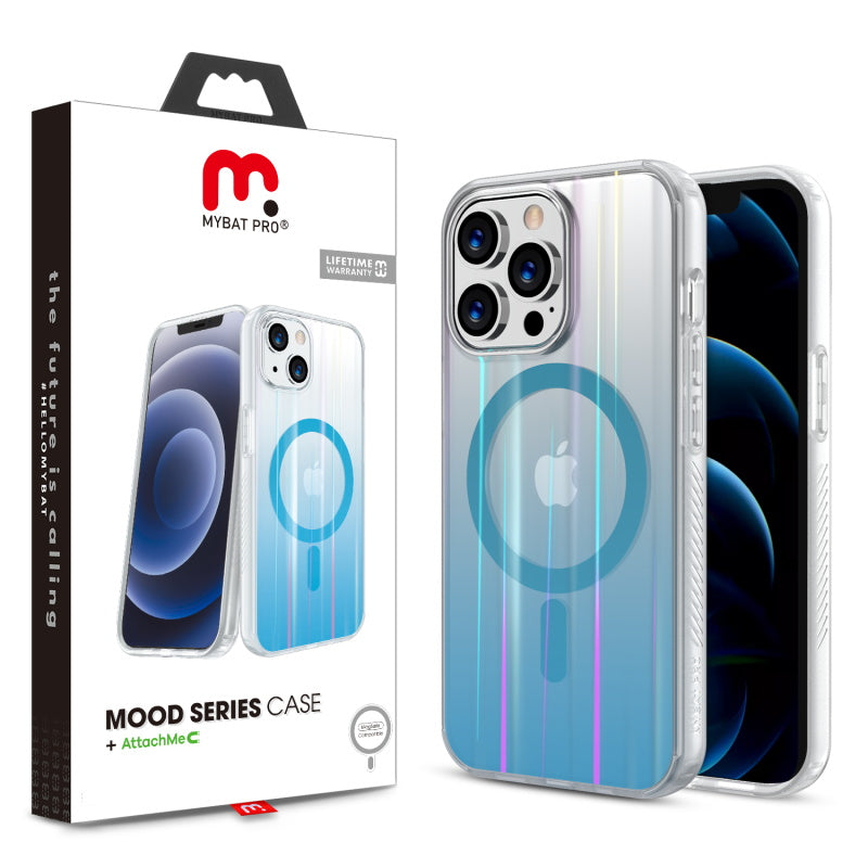 MyBat Pro Mood Series Case + AttachMe with MagSafe Compatible for Apple iPhone 12 Pro (6.1) / 12 (6.1) - Transparent Blue