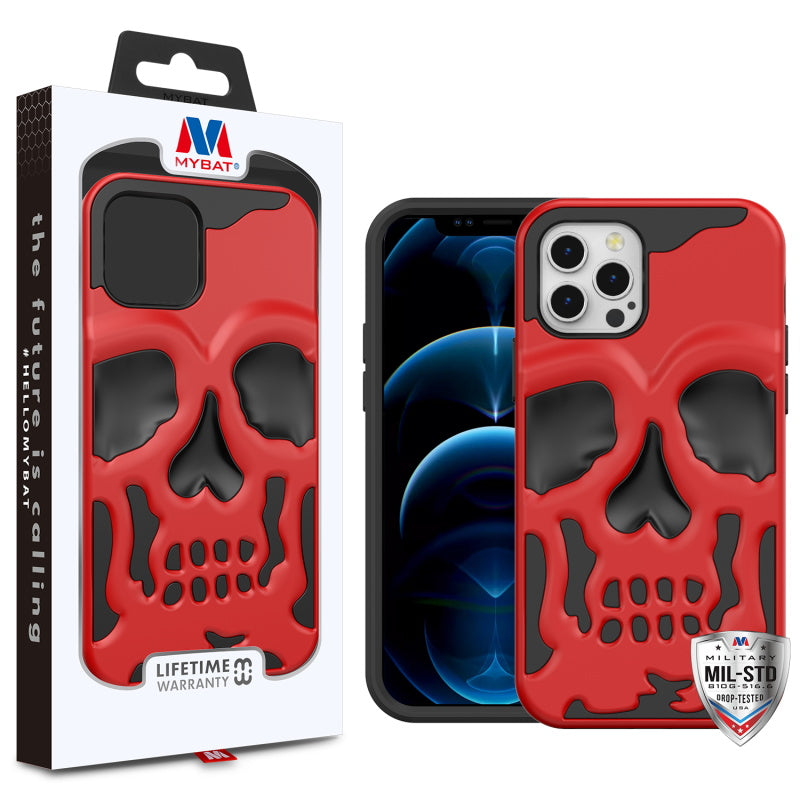 MyBat Skullcap Series Case for Apple iPhone 12 (6.1) / 12 Pro (6.1) - Matte Red / Black