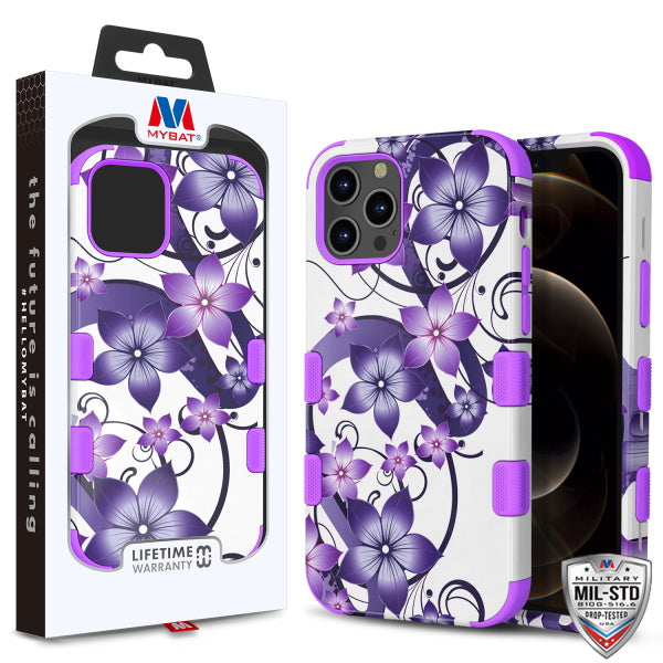 MyBat TUFF Series Case for Apple iPhone 12 Pro Max (6.7) - Purple Hibiscus