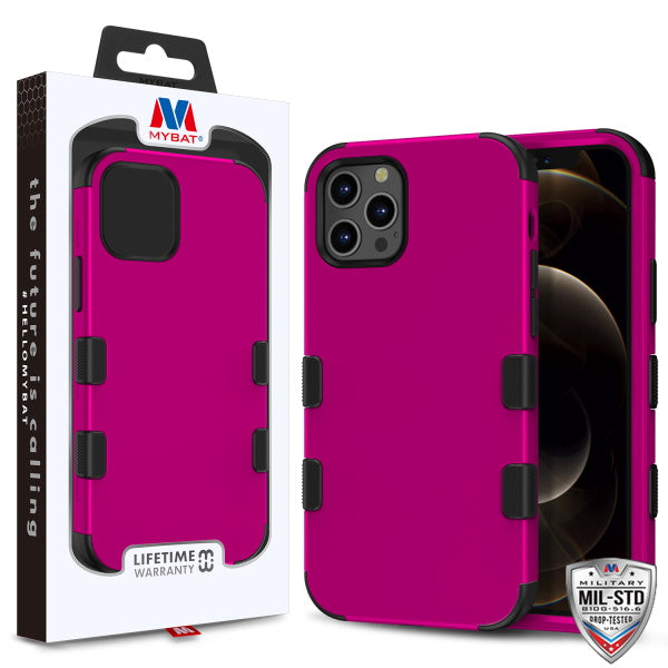 MyBat TUFF Series Case for Apple iPhone 12 Pro Max (6.7) - Titanium Solid Hot Pink / Black