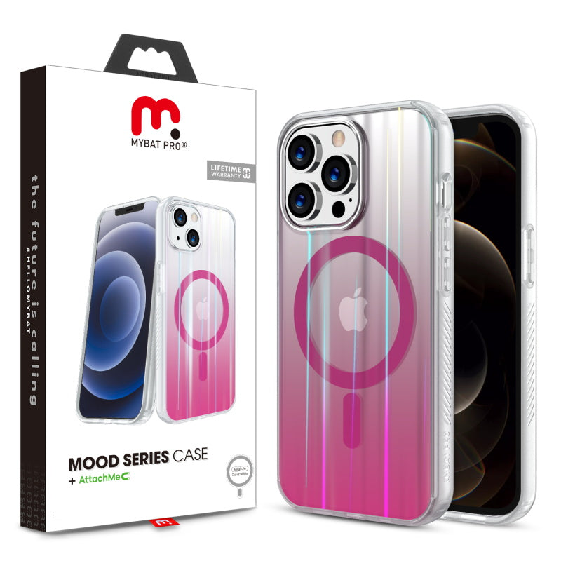 MyBat Pro Mood Series Case + AttachMe with MagSafe Compatible for Apple iPhone 12 Pro Max (6.7) - Transparent Pink