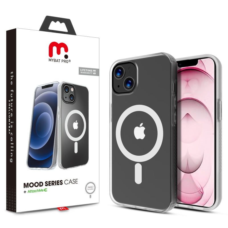 MyBat Pro Mood Series Case + AttachMe with MagSafe Compatible for Apple iPhone 13 (6.1) - Transparent Clear