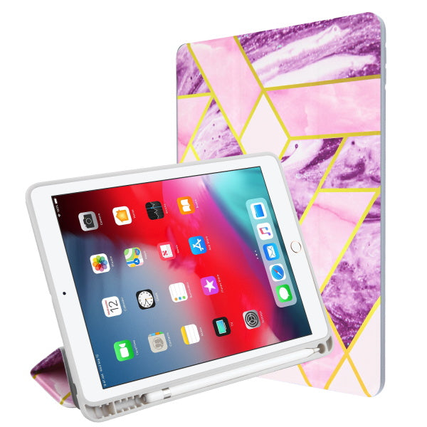 MyBat Slim Fit Smart MyJacket with Trifold Stand for Apple iPad 9.7 (2017) (A1822,A1823) / iPad 9.7 (2018) (A1954,A1893) - Purple / Pink Mixed Marbling