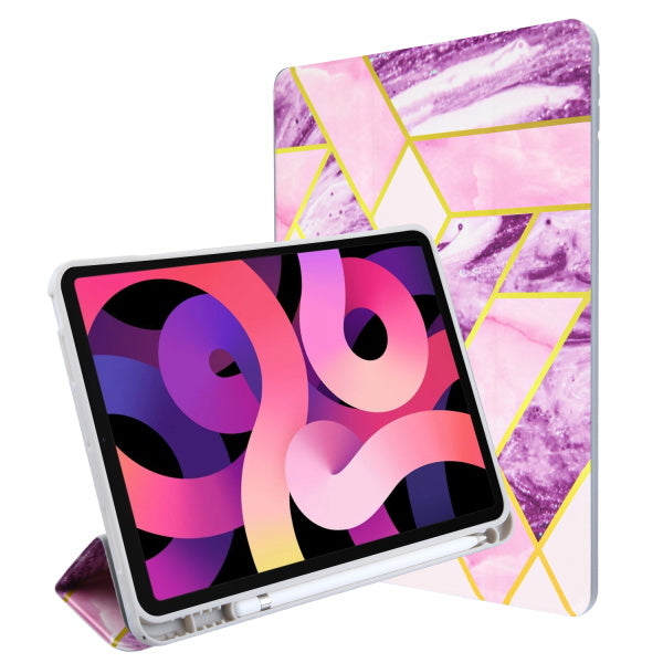 MyBat Slim Fit Smart MyJacket with Trifold Stand for Apple iPad Air 10.9 (2020) - Purple / Pink Mixed Marbling