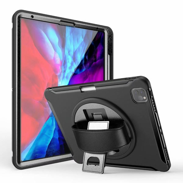 MyBat Spider Drop Resistant Protector Cover (with Rotating Stand) for Apple iPad Pro 12.9 (2020)/iPad Pro 12.9 (2021) / iPad Pro 12.9 (2018) (A1876,A1895,A1983,A2014) - Black / Black