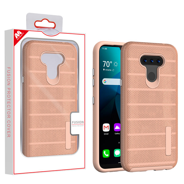 MyBat Fusion Protector Cover for LG Harmony 4 - Rose Gold Dots Textured / Rose Gold