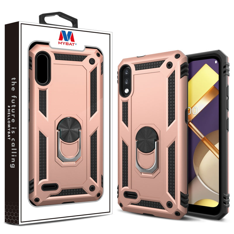 MyBat Anti-Drop Hybrid Protector Case (with Ring Stand) for LG K22 - Rose Gold / Black