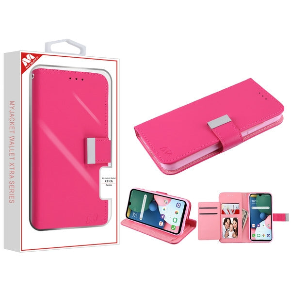 MyBat MyJacket Wallet Xtra Series for LG K31 (Aristo 5)/Fortune 3/Tribute Monarch / Phoenix 5 - Hot Pink / Pink