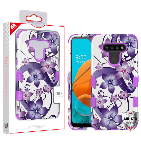 MyBat TUFF Series Case for LG K51 / Reflect - Purple Hibiscus