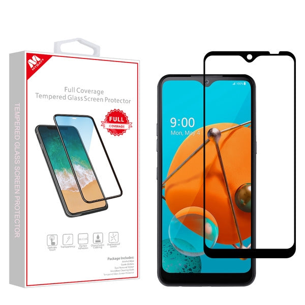 MyBat Full Coverage Tempered Glass Screen Protector for LG K51 / Reflect - Black