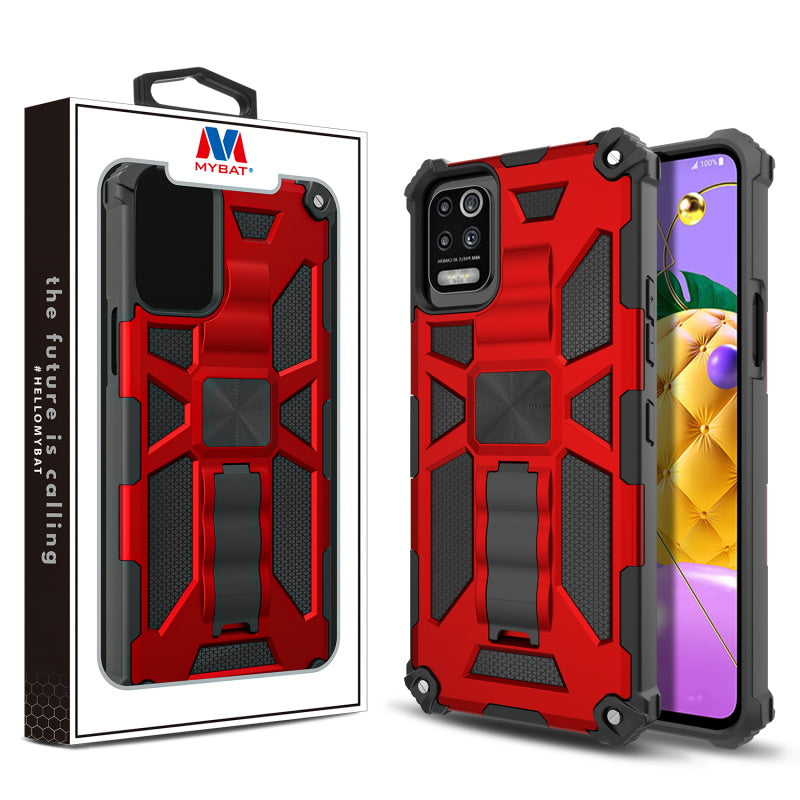 MyBat Sturdy Hybrid Protector Cover (with Stand) for LG K53 / K52 - Red / Black