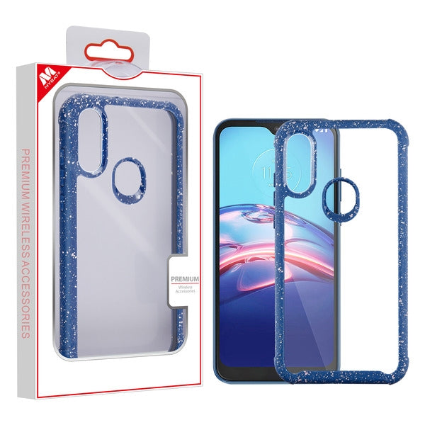 MyBat Hybrid Case for Motorola Moto E (2020) / Moto E7 (2020) - Highly Transparent Clear / Blue Splash