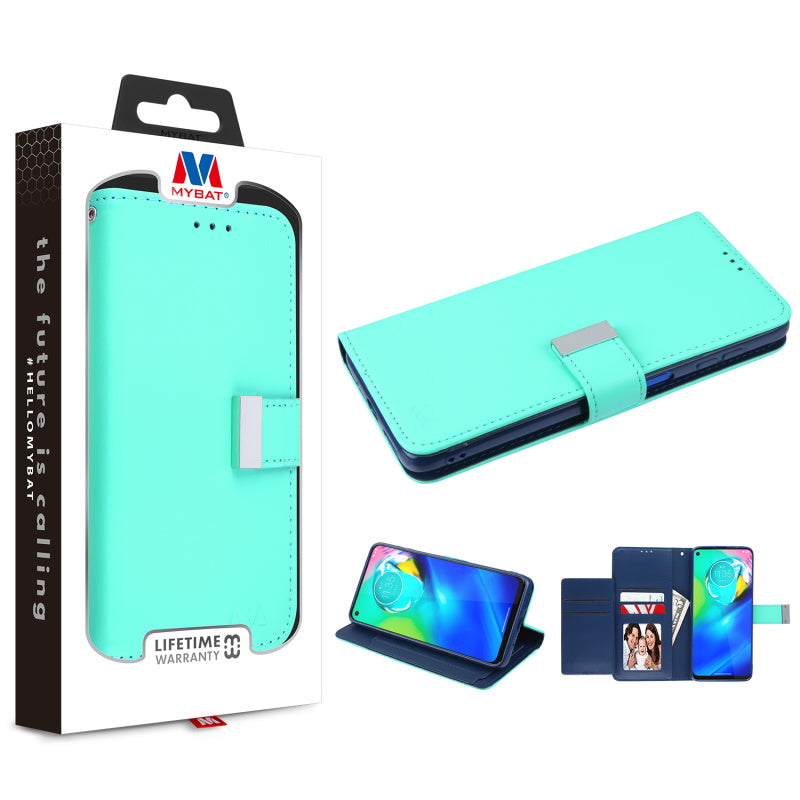 MyBat MyJacket Wallet Xtra Series for Motorola Moto G Power (2021) - Teal Green / Dark Blue