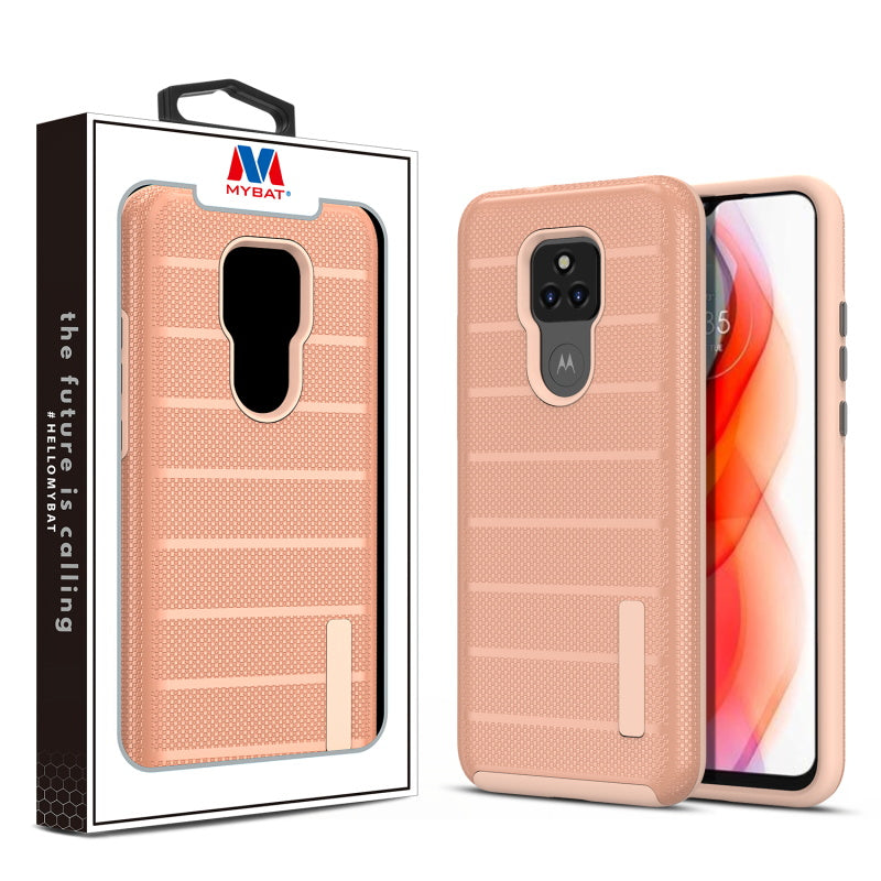 MyBat Fusion Protector Case for Motorola Moto G Play (2021) - Rose Gold Dots Textured / Rose Gold