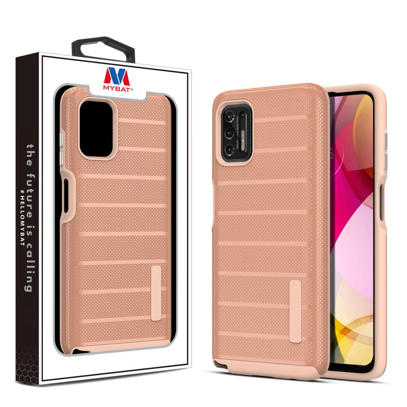 MyBat Fusion Protector Case for Motorola Moto G Stylus (2021) - Rose Gold Dots Textured / Rose Gold