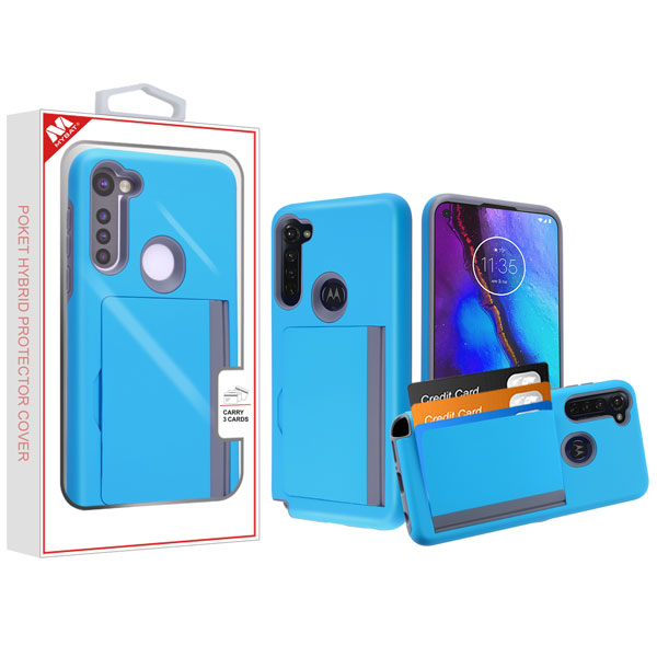 MyBat Poket Hybrid Protector Cover (with Back Film) for Motorola Moto G Stylus - Blue / Gray