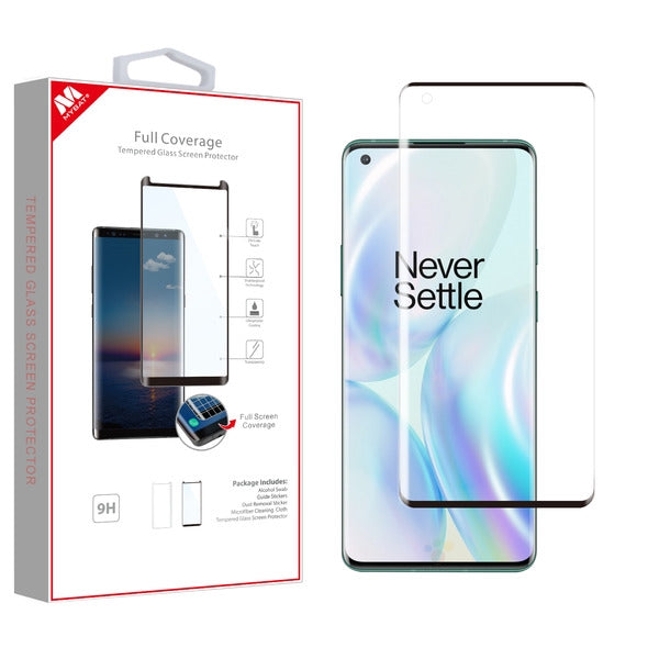 MyBat Full Coverage Tempered Glass Screen Protector for Oneplus 8 - Black