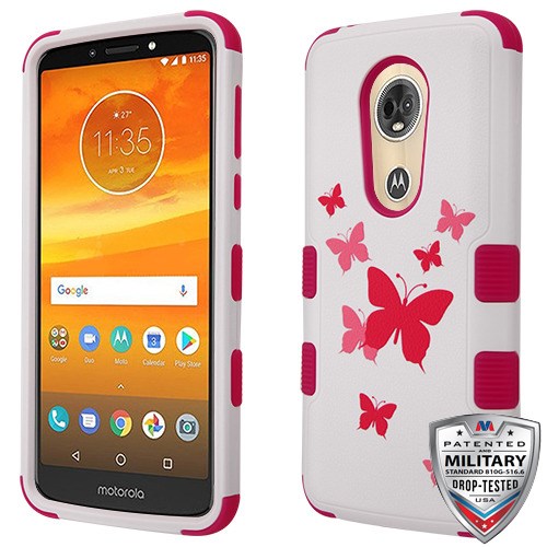 MyBat TUFF Series Case for Motorola Moto E5 Plus / Moto E5 Suprae - Butterfly Dancing / Hot Pink