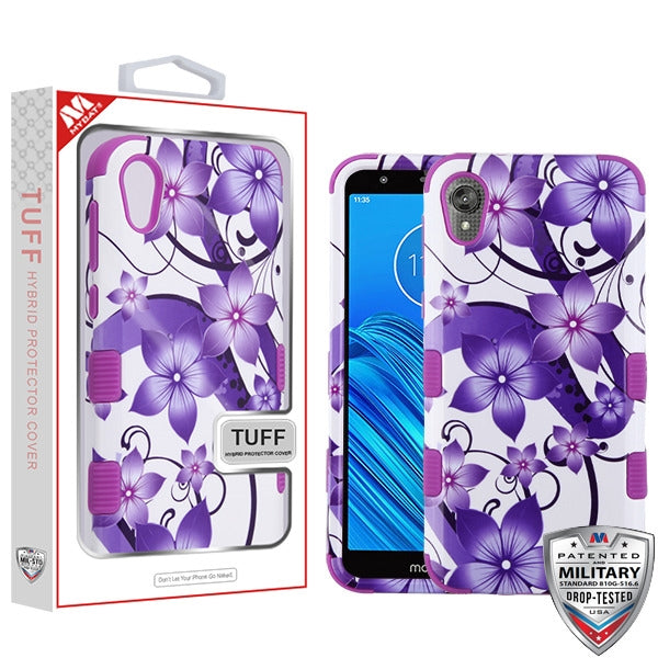 MyBat TUFF Series Case for Motorola Moto E6 - Purple Hibiscus