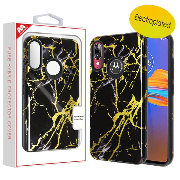 MyBat Fuse Series Case for Motorola Moto E6 Plus - Black Marble