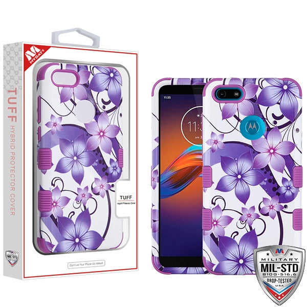 MyBat TUFF Series Case for Motorola Moto E6 Play - Purple Hibiscus