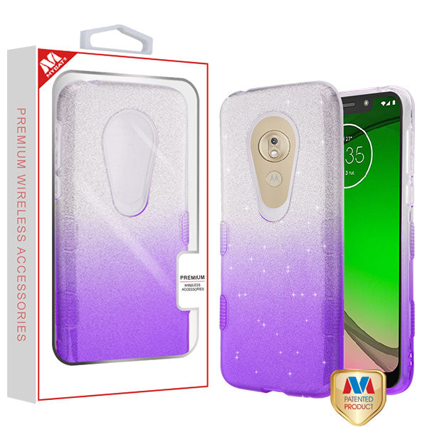 MyBat Full Glitter TUFF Series Case for Motorola Moto G7 Play Alcatel T-Mobile Revvlry - Purple Gradient