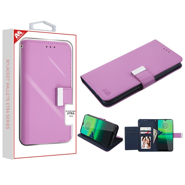 MyBat MyJacket Wallet Xtra Series for Motorola Moto G8 Play - Purple / Dark Blue