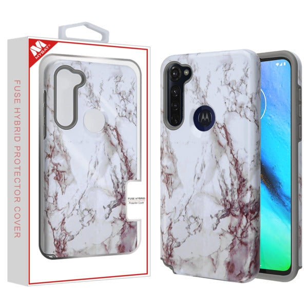 MyBat Fuse Series Case for Motorola Moto G Stylus - White Marble