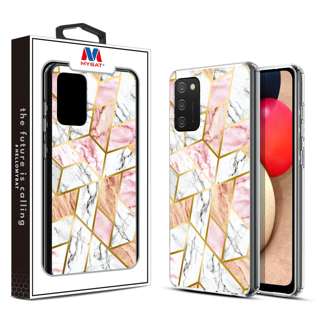 MyBat Fusion Protector Cover for Samsung Galaxy A02s - Electroplated Pink Marbling