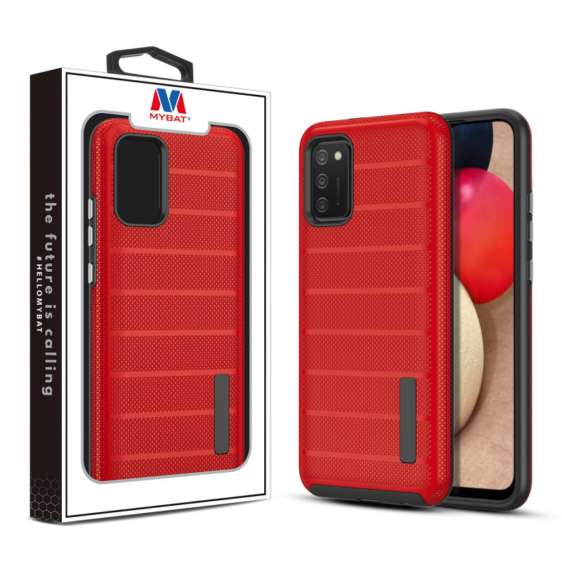 MyBat Fusion Protector Case for Samsung Galaxy A02s - Red Dots Textured / Black