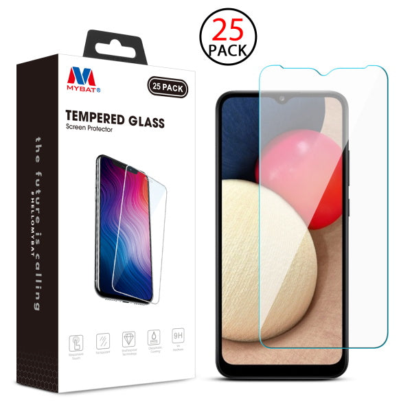 MyBat Tempered Glass Screen Protector (2.5D)(25-pack) for Samsung Galaxy A02s - Clear