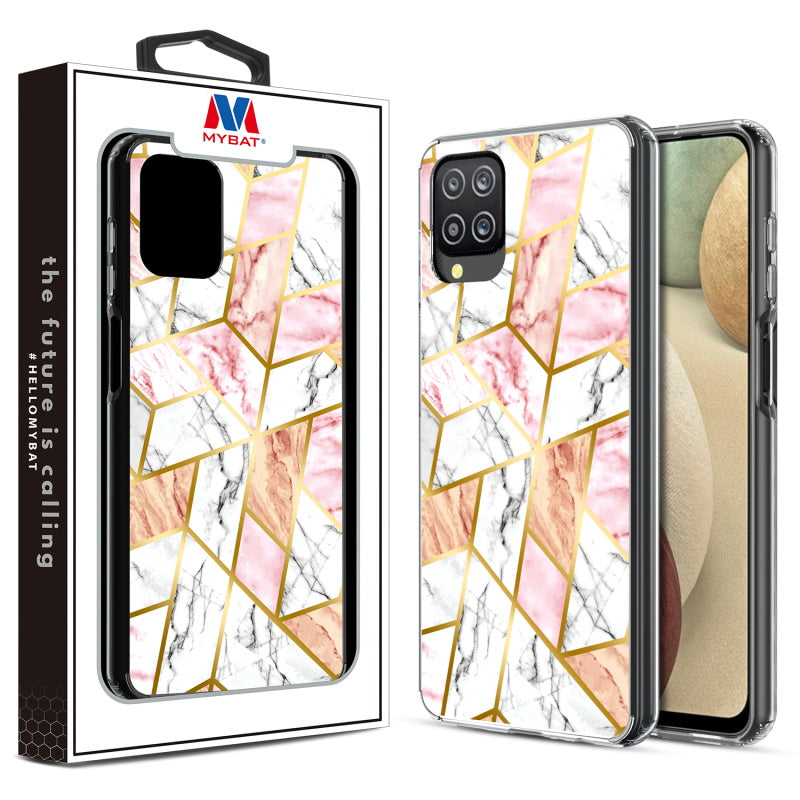 MyBat Fusion Protector Cover for Samsung Galaxy A12 5G - Electroplated Pink Marbling